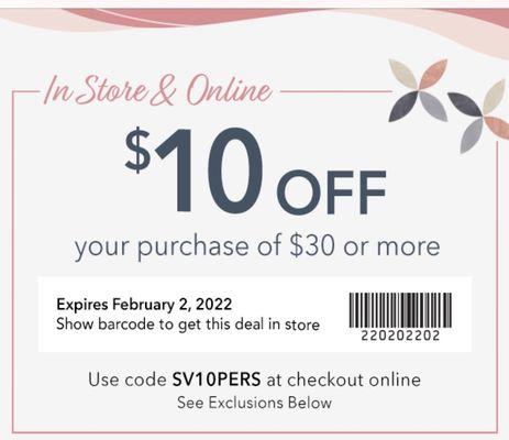 This coupon is the one that Carlos would not take in store, but was able to use online.