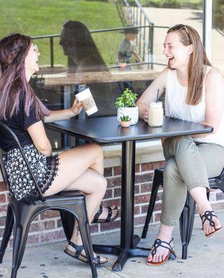 When it's nice out, enjoy some patio seating.