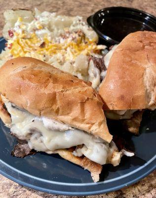 French dip  Loaded Baked Potato (only available after 500)