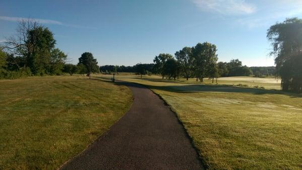 From the cart path on the front 9