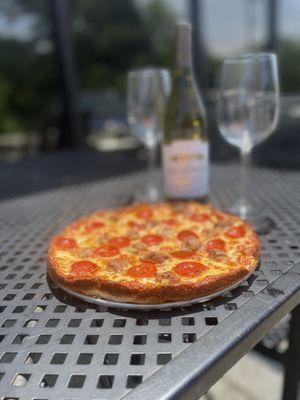 Thin and butter bar pie with a buttery Chardonnay