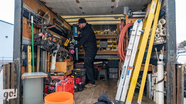 Inside an Install vehicle.