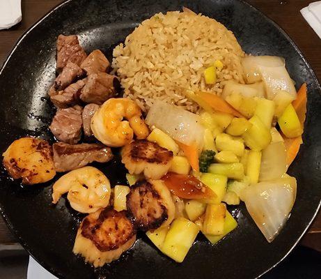 Steak and scallops hibachi