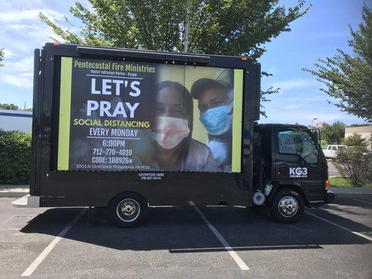 Call to action with KG3 Mobile Billboard in Greater Philadelphia Area