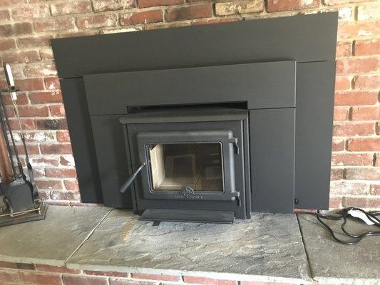 Wood stove insert intallation