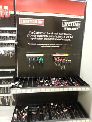 Craftsman hand tools bought here have a lifetime warranty.