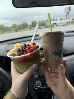 Greens Bowl and Cold Brew Smoothie - both great!