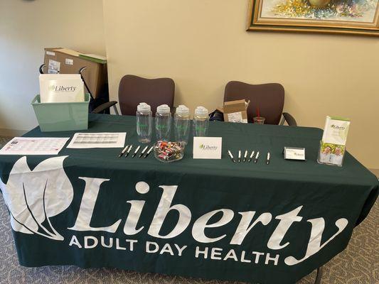 Liberty table at Franklin Senior Center