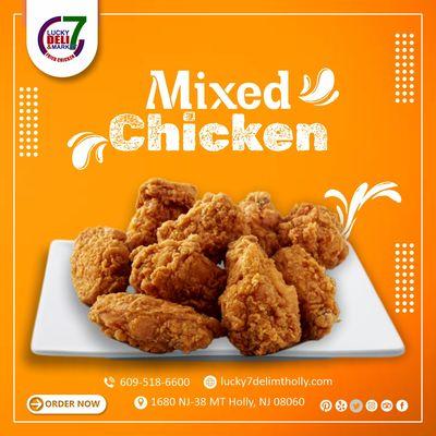 Deli Chicken #MixedChicken
 Order Now  https://lucky7delimtholly.com/menu
 .
 .
 #chicken #friedchicken #chickenbucket #spicychicken