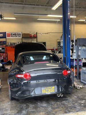 Beautiful carbon fiber trunk install as well!