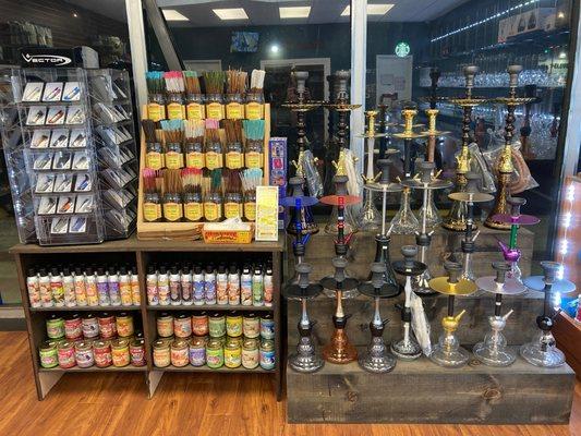 Come check out our beautiful Hookha selection and awesome smoke Oder candles