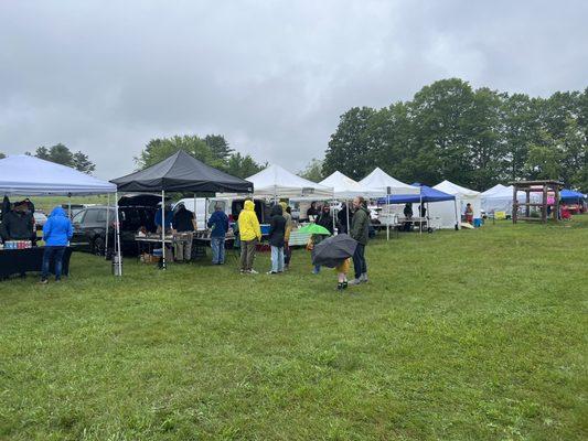 Even rainy days are fun at the market.