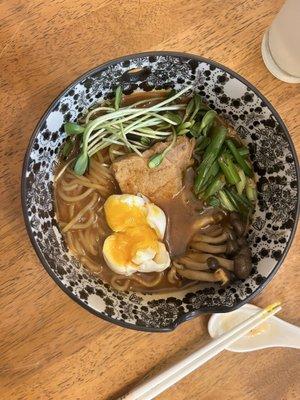 Ramen Inspired (i'm no chef and have never learned traditional ingredients or techniques but this is my rendition of Shoyu Ramen)