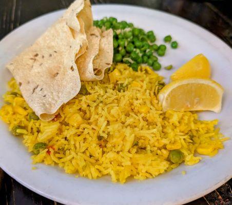 Side of Rice with Prawn curry.