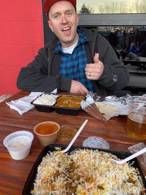 Lamb Biriyani and Chicken Tikka Masala and my husband very happy.