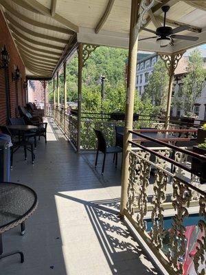 Upper level patio overlooking the main street