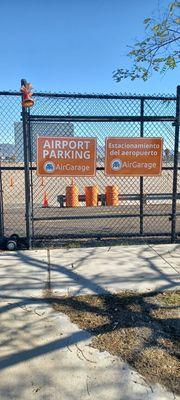 Gate with Air Garage sign