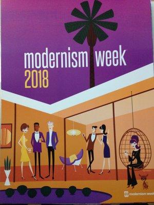 Our Modernism Week poster, by Shag, waiting to be framed.