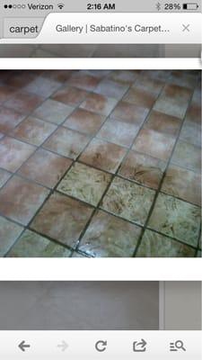 Before and after of a tile & grout cleaning