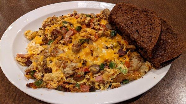 The Fireman Breakfast (Winter Special) Toast was pumpernickel rye.