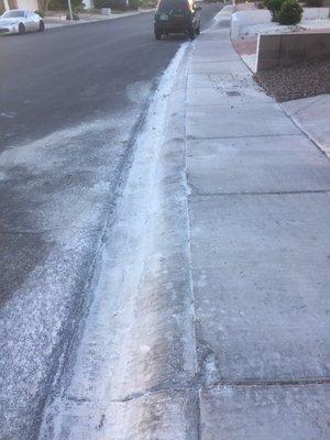 The grout poured down our driveway and down our street.