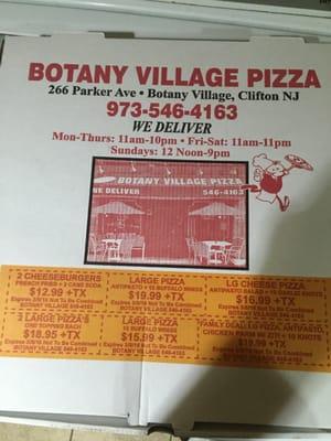 Pizza boxes have coupons