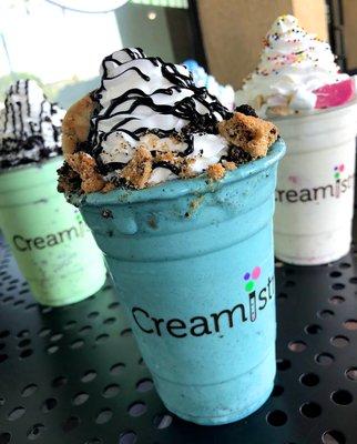 Enjoy any custom scoop or signature Creation as a deliciously blended NitroShake! Pictured: Cookie Monster NitroShake