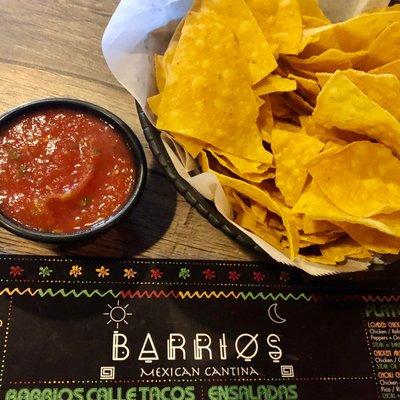 Chips and pretty good salsa (I have TX standards)