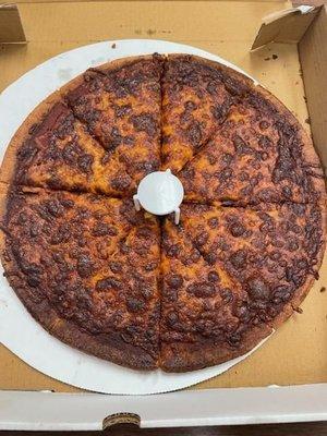 burnt pizza