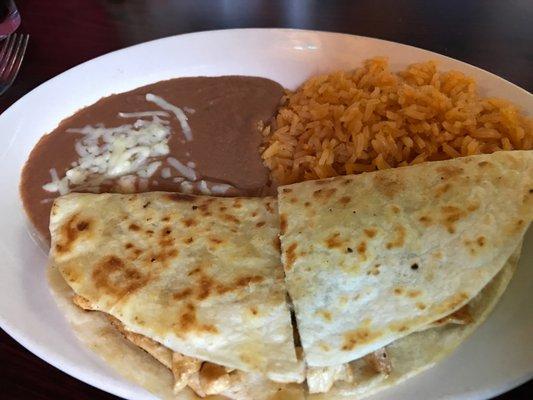 Lunch chicken quesadilla