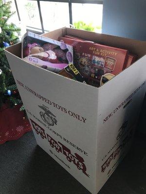 Toys for Tots donations are being delivered today! Thank you for your donations!