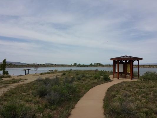 Kiosk overlooking lake