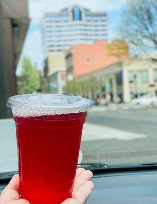 Tasty watermelon kombucha to go!