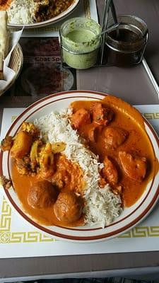 Chicken tikka masala, malai kofta, and aloo gobi.  $6.99 lunch - what an awesome deal