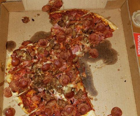 Large all meat pizza