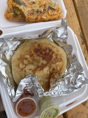 Mixed (pork, beans, cheese) pupusa $5