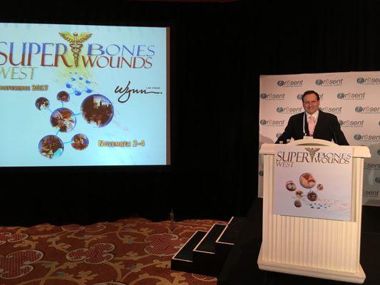 Dr. Zappan was honored and spoke at the "SuperBones/SuperWounds West" at The Wynn Hotel in Las Vegas on November 2, 2017.