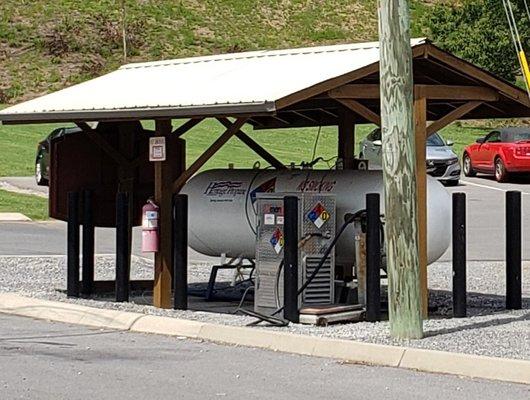 Propane refill station.