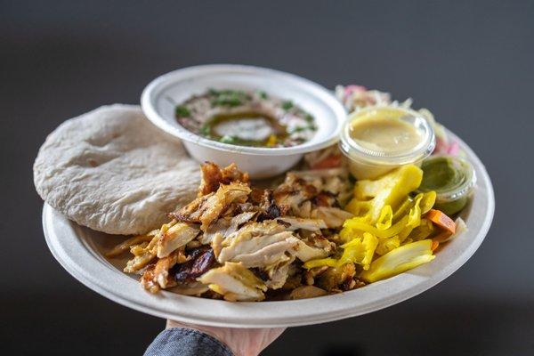 Chicken shawarma plate