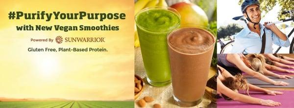 Our new Vegan Protein Smoothies are a must try! We have a Mango Kale and Dark Chocolate Banana.