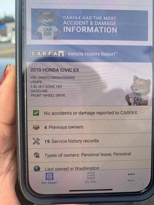 Carfax that doesn't mention it's  been in Co-Parts!