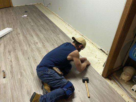 Luxury Vinyl Tile installation, otherwise known as LVT