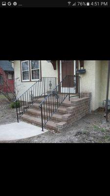 New Brick steps and railings