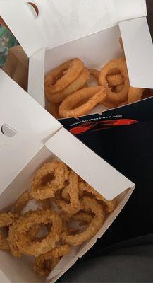 Fried onion rings and calamari