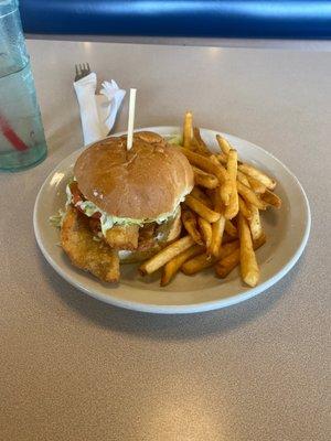 Perch Sandwich and Fries