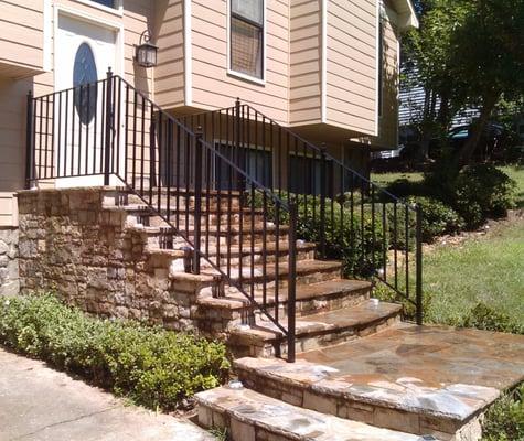 Front door stair handrail