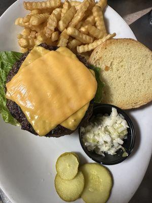 All American Cheeseburger with 8oz Angus Beef!