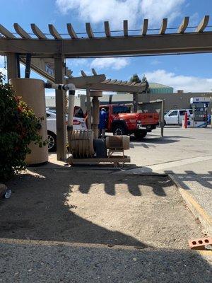 truck getting vacuumed