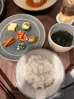 Rice with banchan & soup