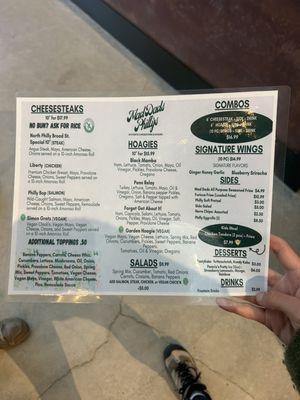 Mad Dads Phillys menu